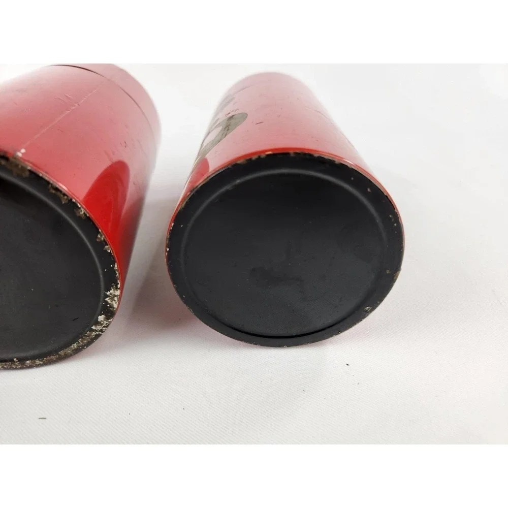 Vintage‎ Metal Nesting Canisters Set 3 Japanese Tole Tea Japan Red Hand Painted